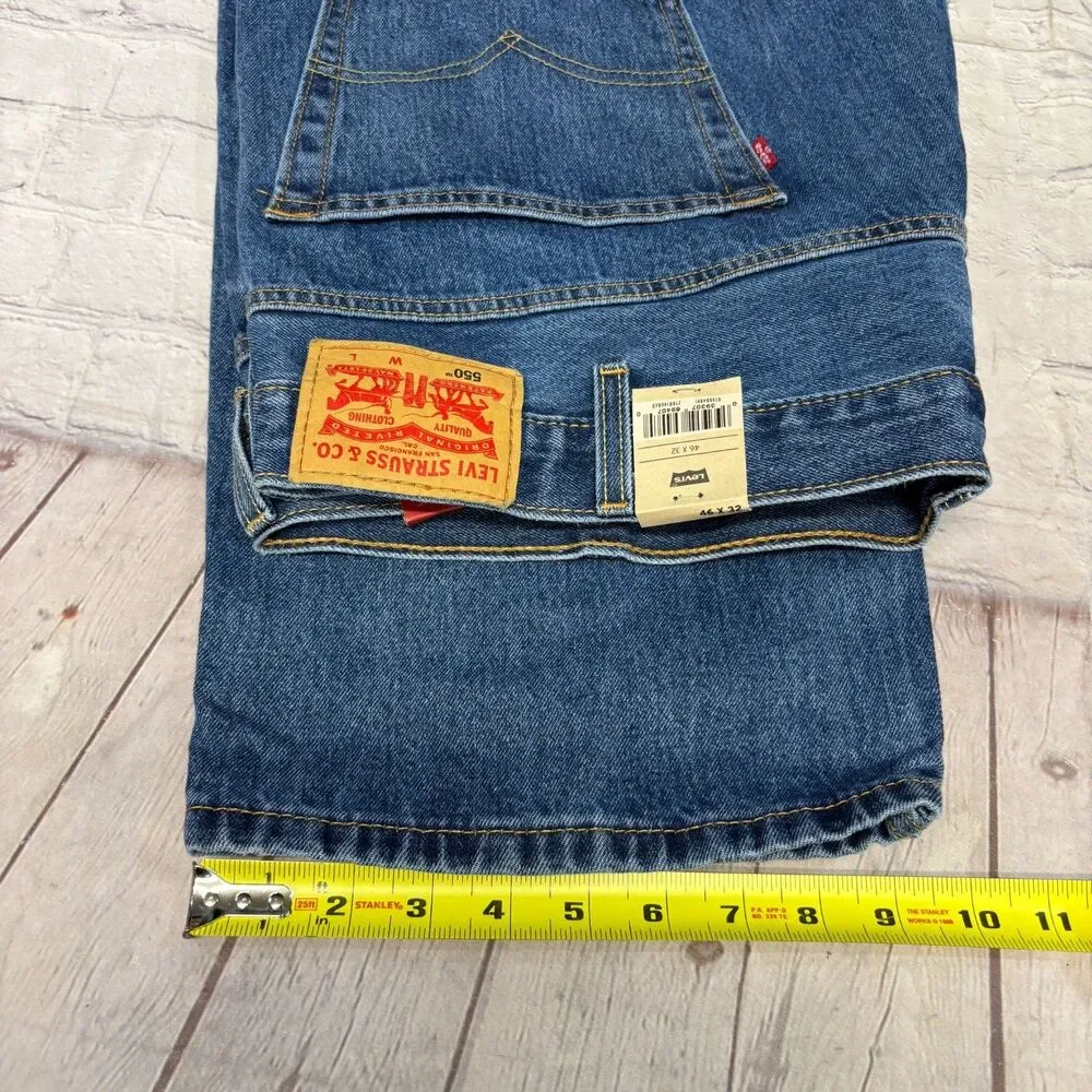 NWT Levi's 550 Relaxed Jeans Men Size 46x32 Blue Denim C106 -6